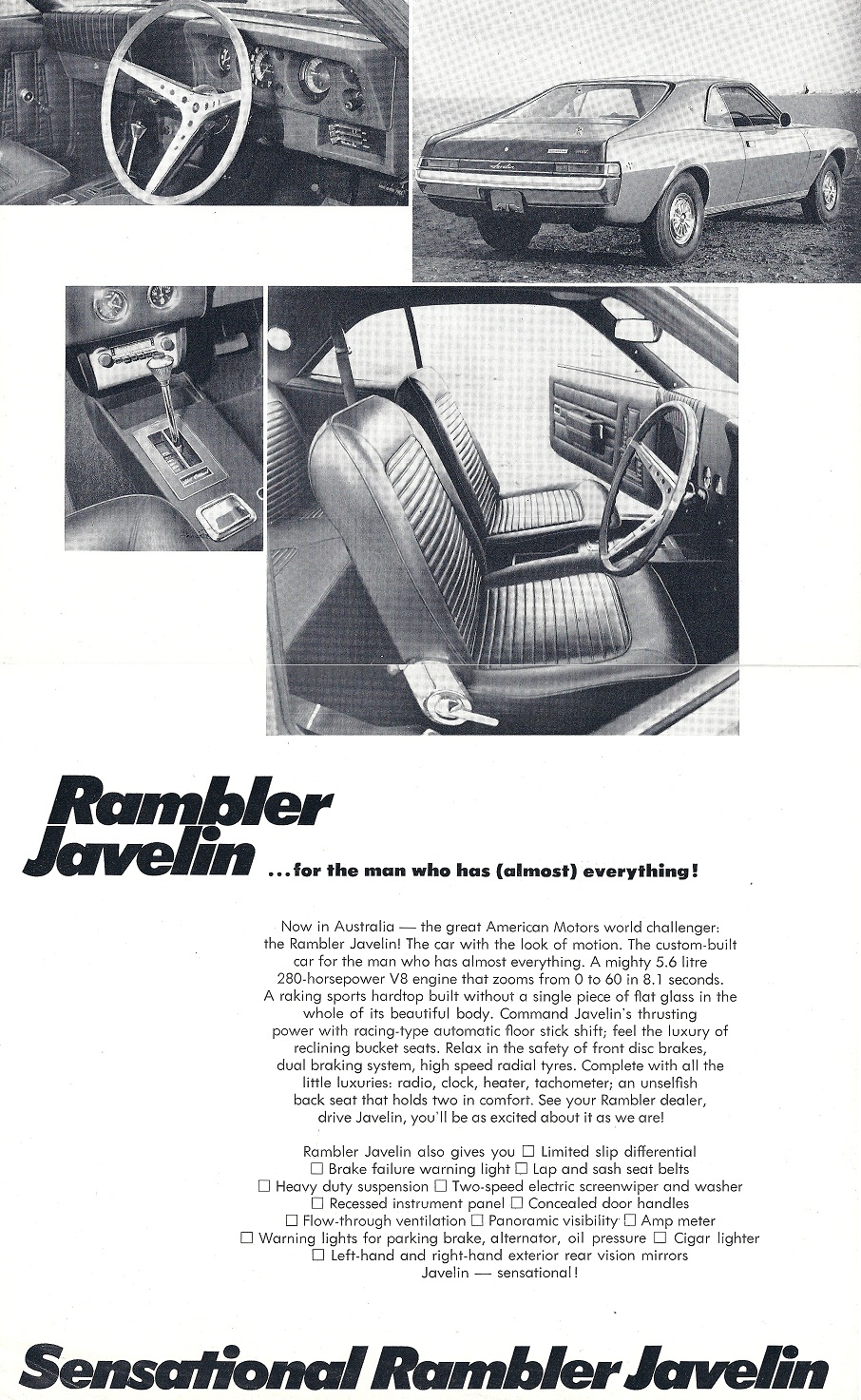 1968 Sensational Rambler Javelin Sales Brochure p2