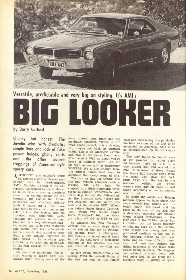 Wheels Magazine November 1968 page 1